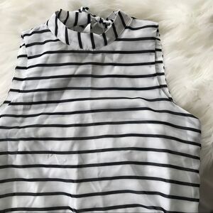 NWOT XS J.O.A. Black white stripe dress